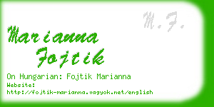 marianna fojtik business card